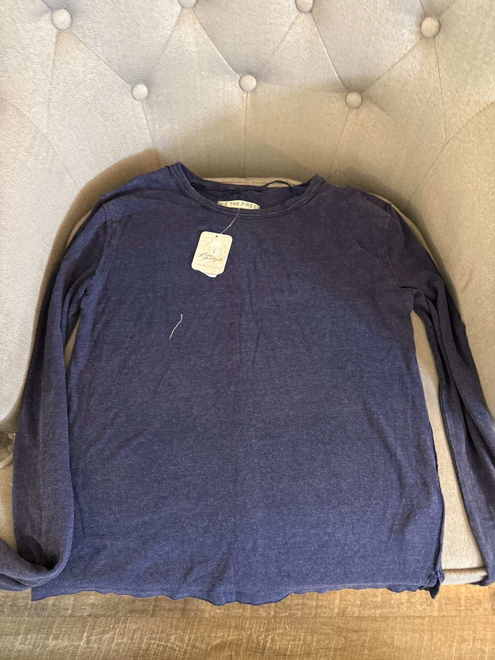 We The Free Navy Long Sleeve Crewneck Tee- New with Tags!